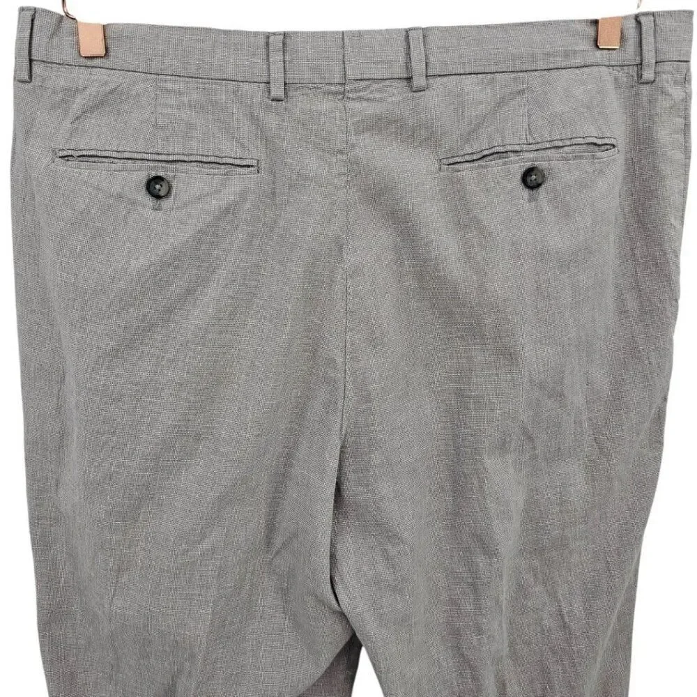 Banana Republic Mens 36x30 Heritage Pants Size  Gray Standard Fit Linen Blend